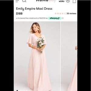 Show Me Your Mumu Emily Empire Maxi Dress ~ Dusty Blush Crisp